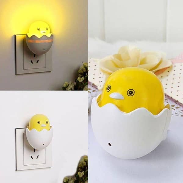 Yellow Duck LED Night Light Control Sensor LED Wall Lamp for Home Bedroom Baby Children Kids Gift  (Day night Automatic on/off)