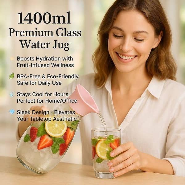 1400ml Large Capacity Water Glass Jug