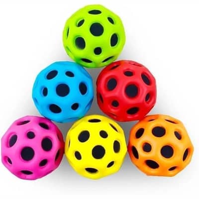 Moon Ball Toy Bounces 30M High Multicolor Rubber