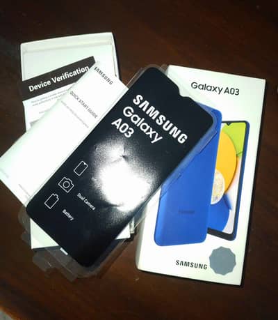 Samsung Galaxy A03- 10/10 Condition-PTA Approved-Box -original charger