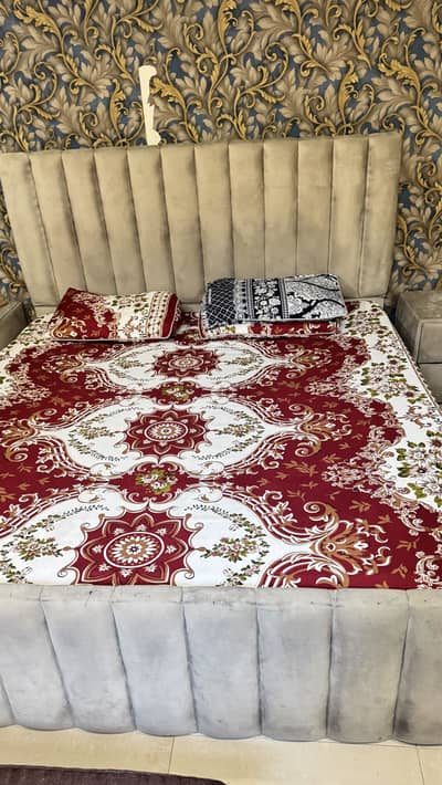 King size bed with side tables and mirror