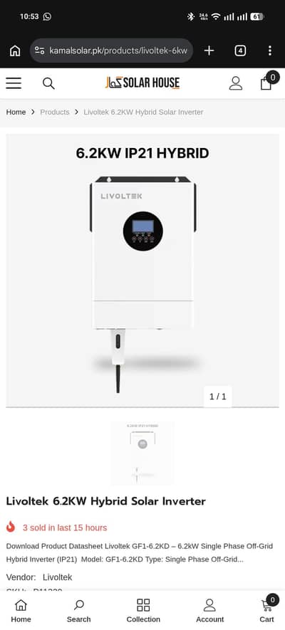 Livoltek 6.2kw hybrid inverter