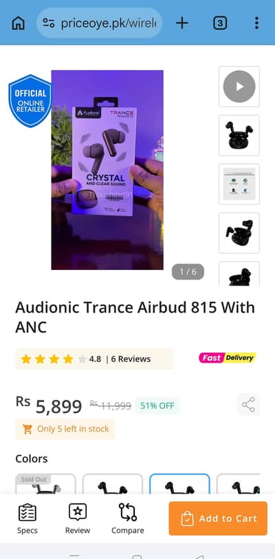 airbuds trans 815 full gaming