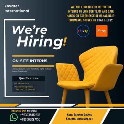 eCommerce Internship Opportunity – Manage Etsy & eBay Stores (Sialkot