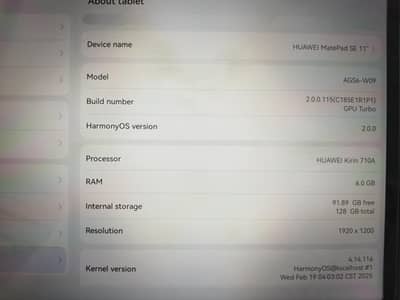 HUAWEI MATEPAD SE 11" only 10 to 15 days use from Saudi Arabia