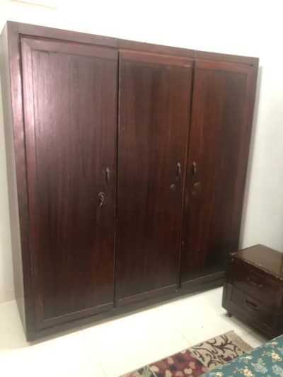 Bed With Wardrobe and side tables