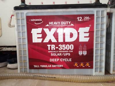Exide Tall Tubular Battery TR-3500 (290 AH) 12v 2 Batteries