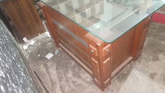 office table with glass top