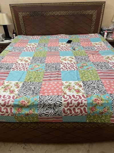 Double bed bed with side tables and dressing