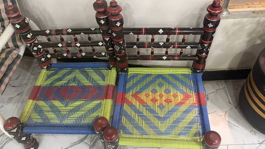 Chairs and wooden swing