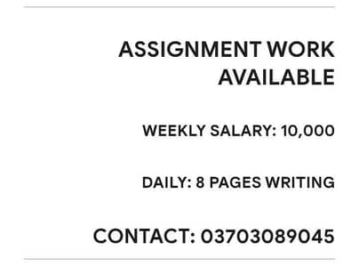 ASSIGNMENT WRITING WORK