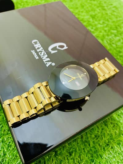 Crysma Diastar Lite Gold Watch – Japan Movement – Day & Date