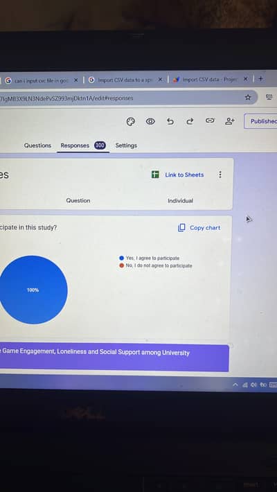 Google form responses for thesis