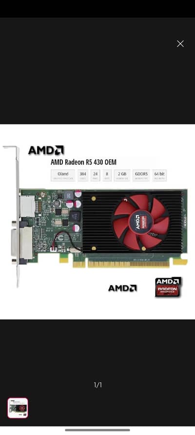 AMD Radeon R5 430 2gb Gddr5 Gpu Direct X 12Best card for freefire Pubg