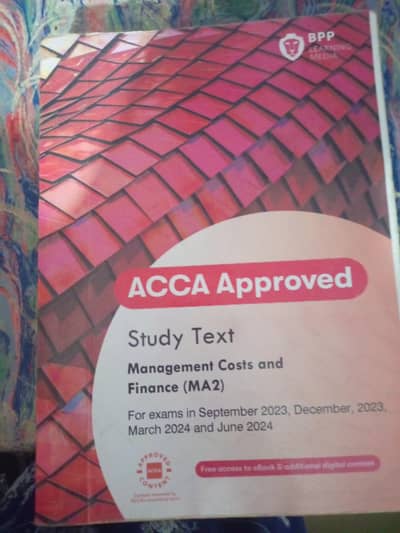 ACCA MA2 bpp studytext.