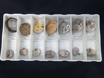 ORIGINAL 14 SWISS WATCH MOVEMENT BOX NEED SERVICE WATCH MOVT