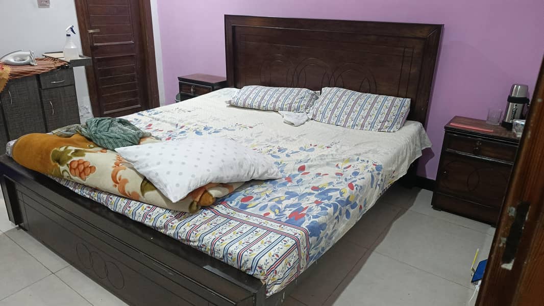 double bed with side table 1