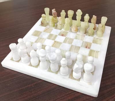 Luxury Handmade Marble & Onyx Chess Sets | 12" & 15" Sizes