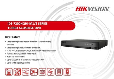 16-ch upto 5MP Hikvision AcuSense DVR