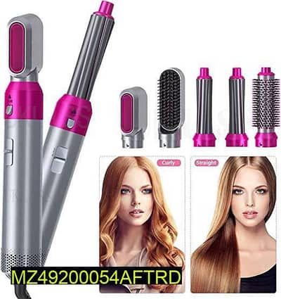 5 in 1 hair dryer kit  with curl and straight brushes
