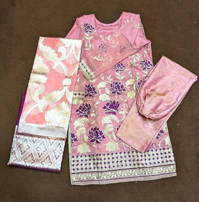 Organza Embroided Suit Large size