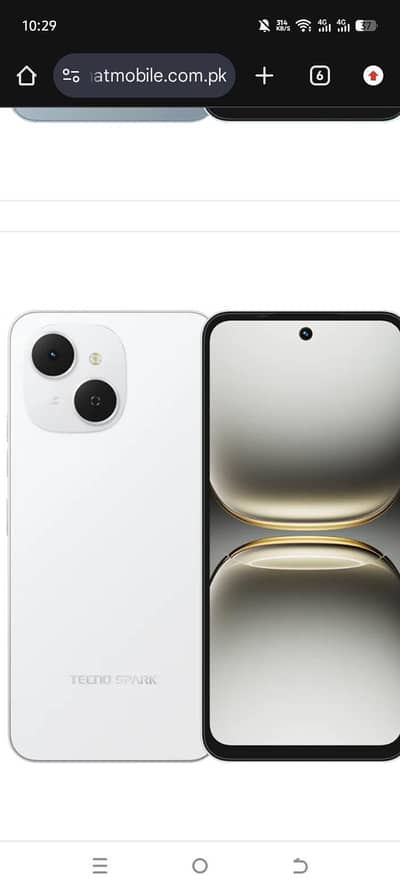 tecno 40c  4/128 white color urgent sale