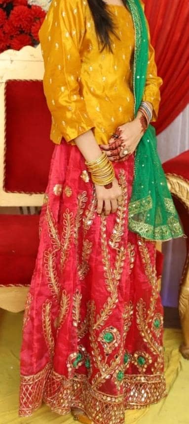 Lehnga with dupatta and shirt