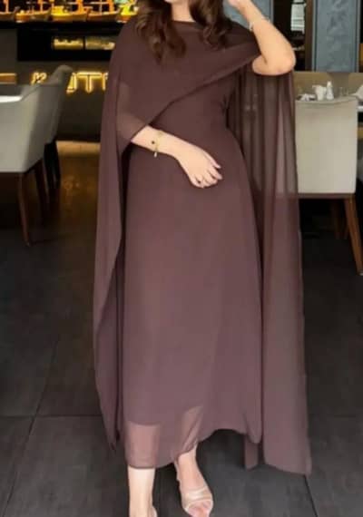 Brown cape dress