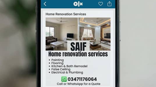 Home renovation services  03471476064