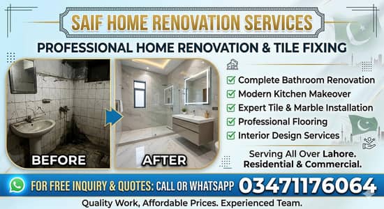 home renovation services DHA Lahore 03471176064