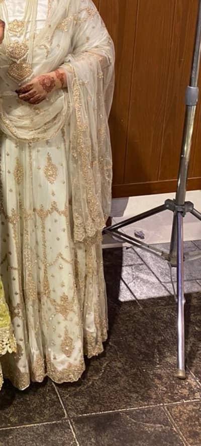 lehnga with choly formal or valema drees beautiful off-white colour