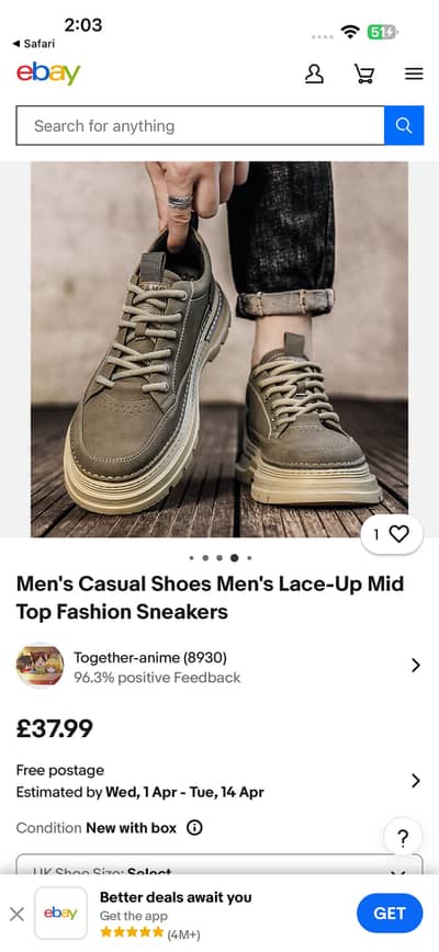 Sneakers orignal shoes read ad