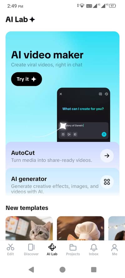 capcut Pro with ai lab