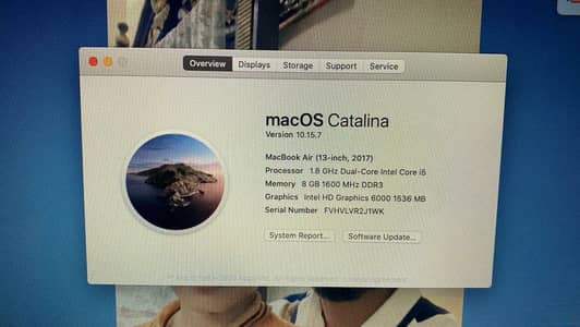 MacBook Air 13-inch (2017) | 8GB RAM | Core i5 | macOS Catalina