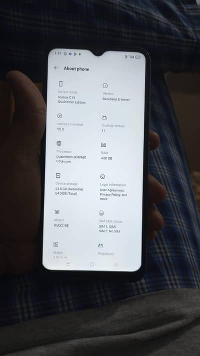 realme c15 dual sim pta approved 4/64 only set