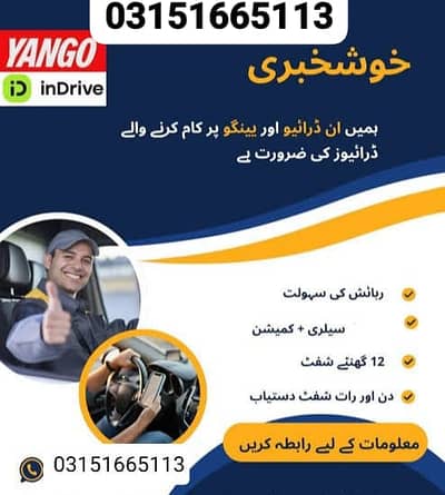 Driver needed for I drive and Yango