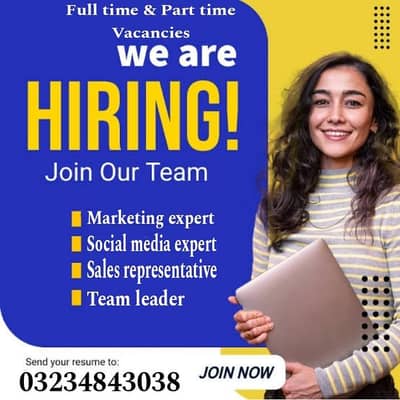 sales and marketing representative male/female staff required