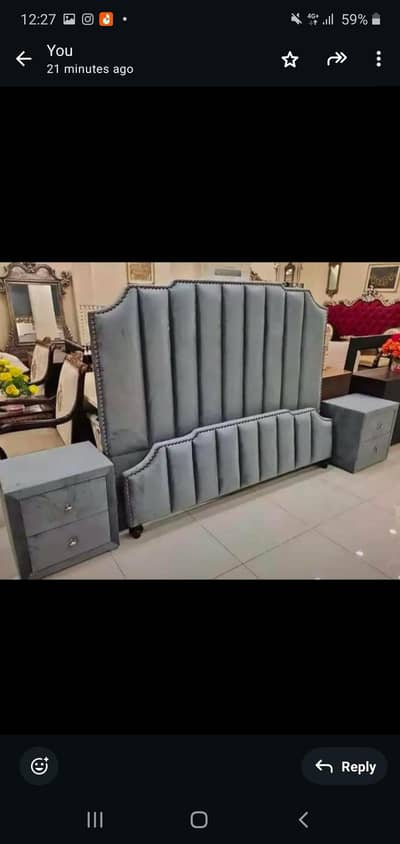 bed set and side table