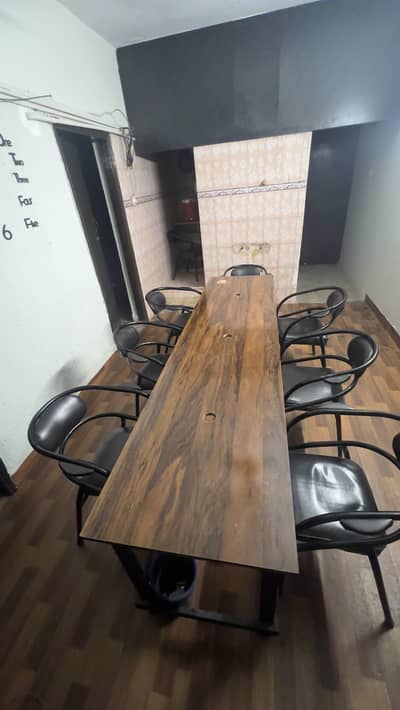 Long table with chairs