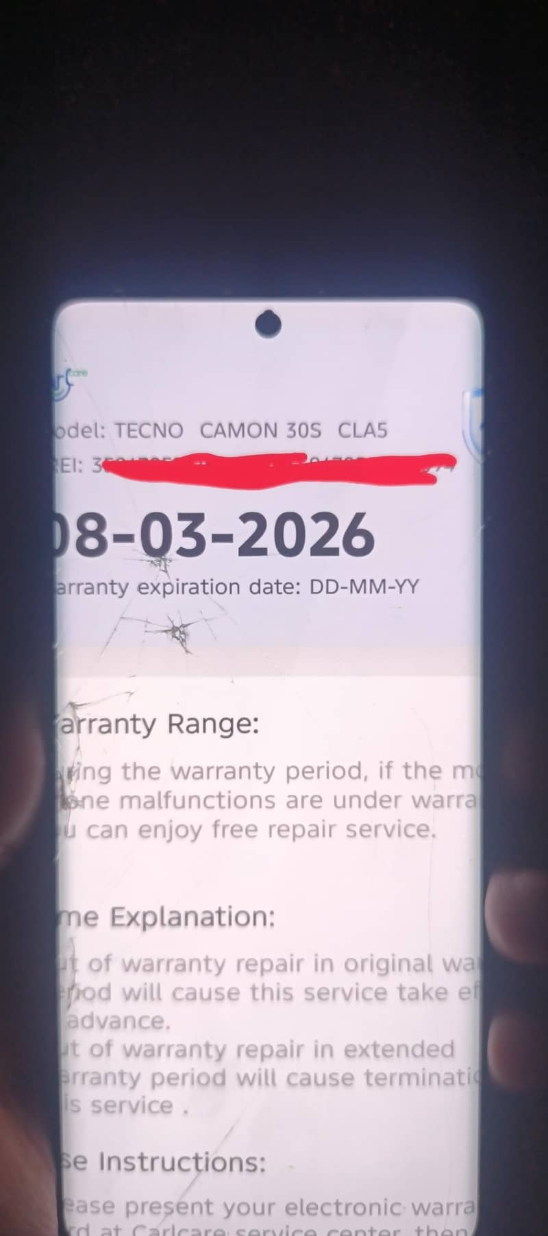 Techno camon 30s touch damage 11