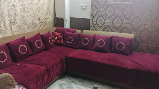 Beautiful Full L shape sofa with covers