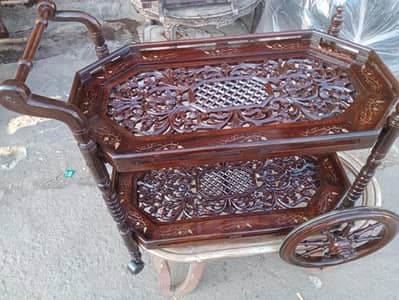 tea trolley shesham wood