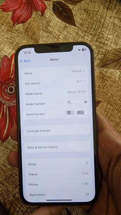 iphone 12 pro NoN pta Health 77% 256Gb  No water pack All okay Genuine