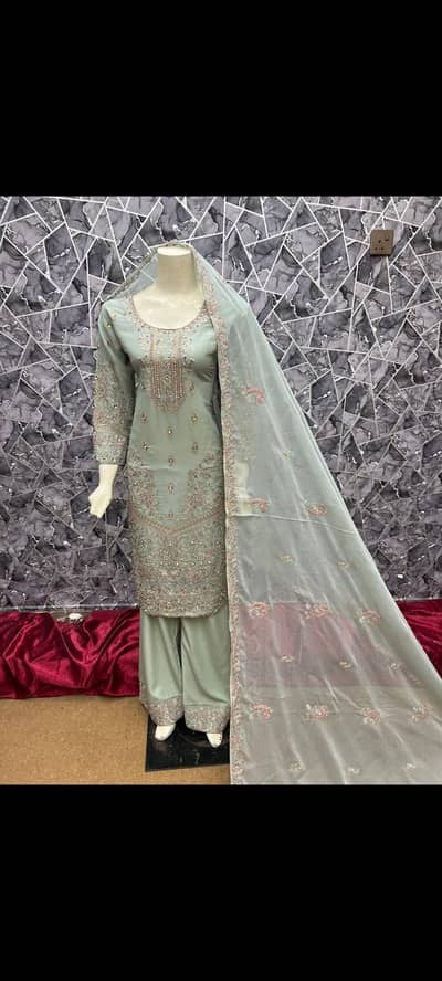 embroidered chiffon dress