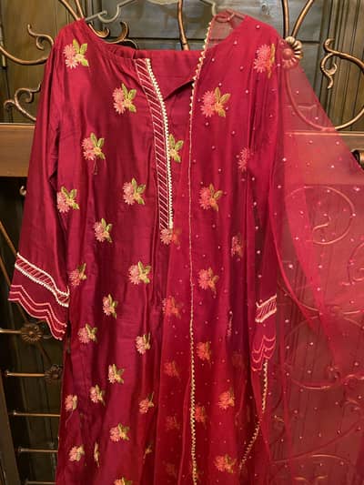 Embroidered (Front & Back) Semi Formal Dress