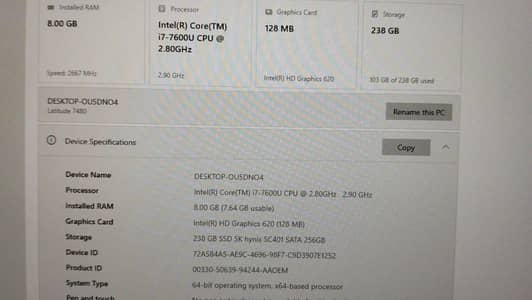 dell core i7 7 generation laptop