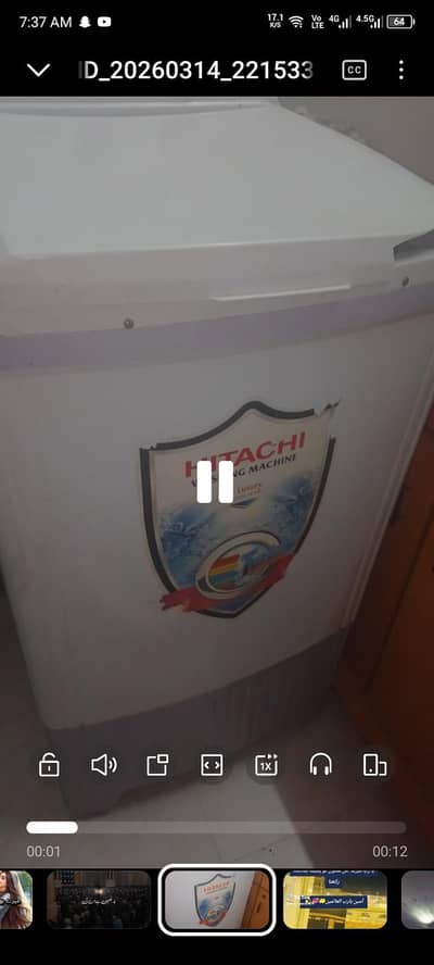 Hitechi washing machine sale in 8 mnth used
