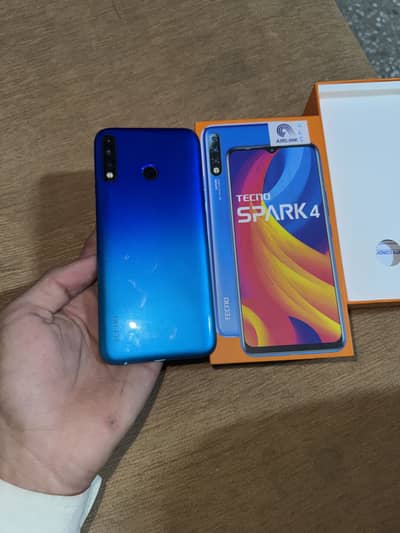Tecno spark 4 offical pta Approved with box Good for hotspot
