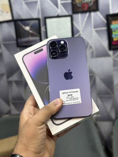 iphone 14promax 256GB pta approved DualPhysical 87% health comp box