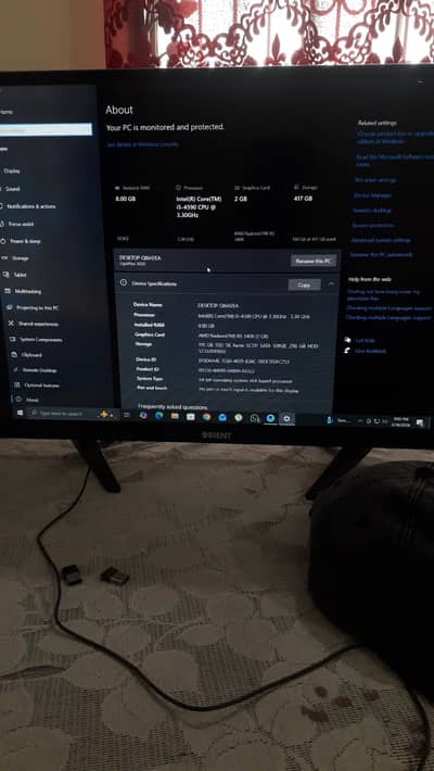 i54generation8gb ram 128gbssd 320gbhard2gb gpu+ keyboad +mouse+ pad